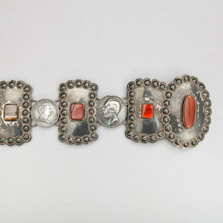 BÄLTE, silver, CJ Lund, Uppsala 1920. Vikt ca 1090 gram.