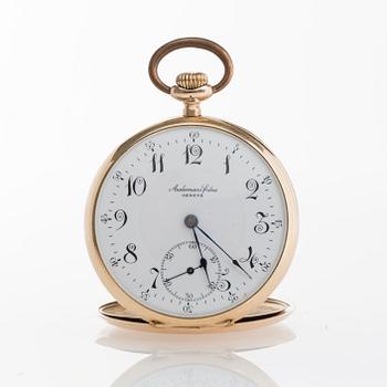 FICKUR, Ademar Freres Geneve, 14K guld, tidigt 1900-tal, totalvikt ca 66 g.