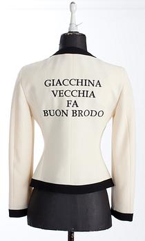 A Moschino jacket.