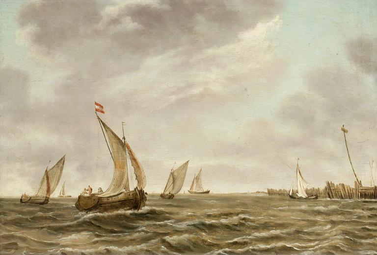 Abraham Hendricksz. van Beyeren Hans krets, Skutor vid holländsk kust.