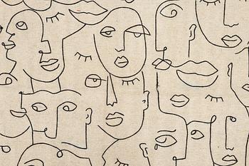 A hand-embroidered Kelim carpet, 203 x 148 cm.