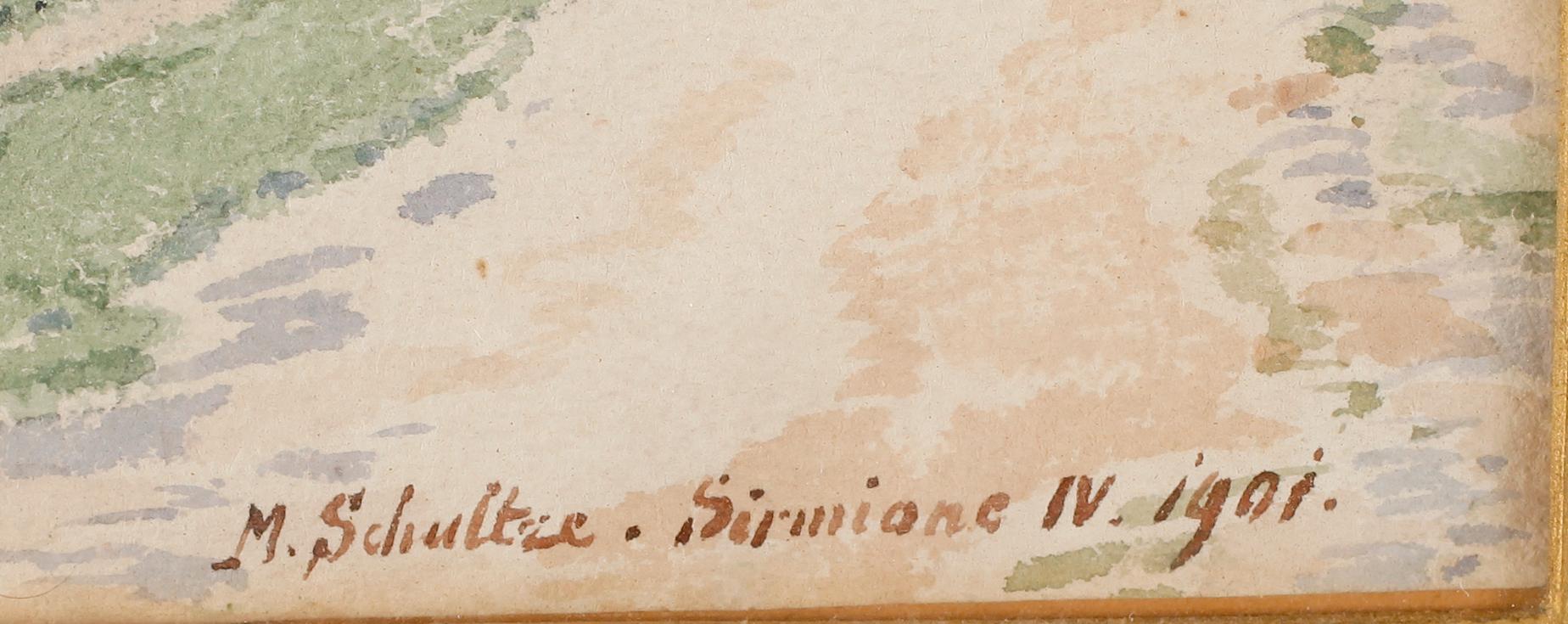 OKÄND KONSTNÄR, akvarell, signerad M Schultze och daterad 1901.