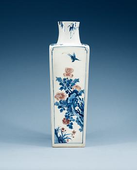 1579. An underglaze blue and red vase, Qing dynasty with Kangxis six charcter mark.