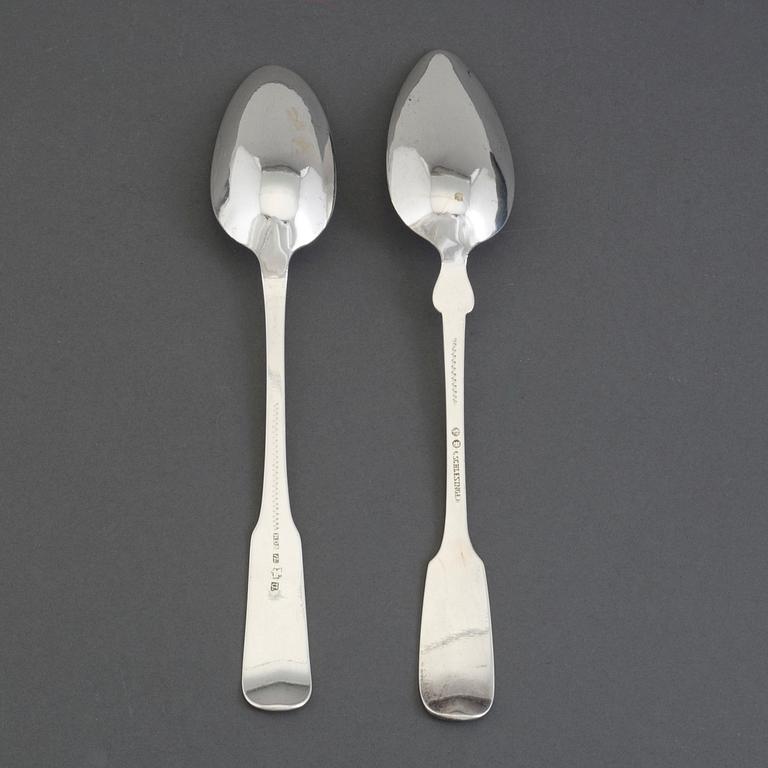 Two silver spoons from Berlin and Königsberg, Germany, 18th/19th Century.