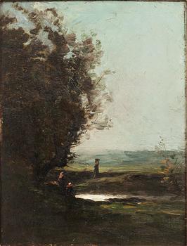 OKÄND KONSTNÄR 1800-TAL, Olja på pannå, ej signerad.