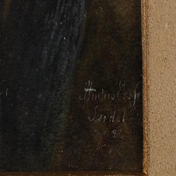 OIDENTIFERAD KONSTNÄR, akvarell, möjligen signerad Anders Ersson, Lerdal och daterad 98.