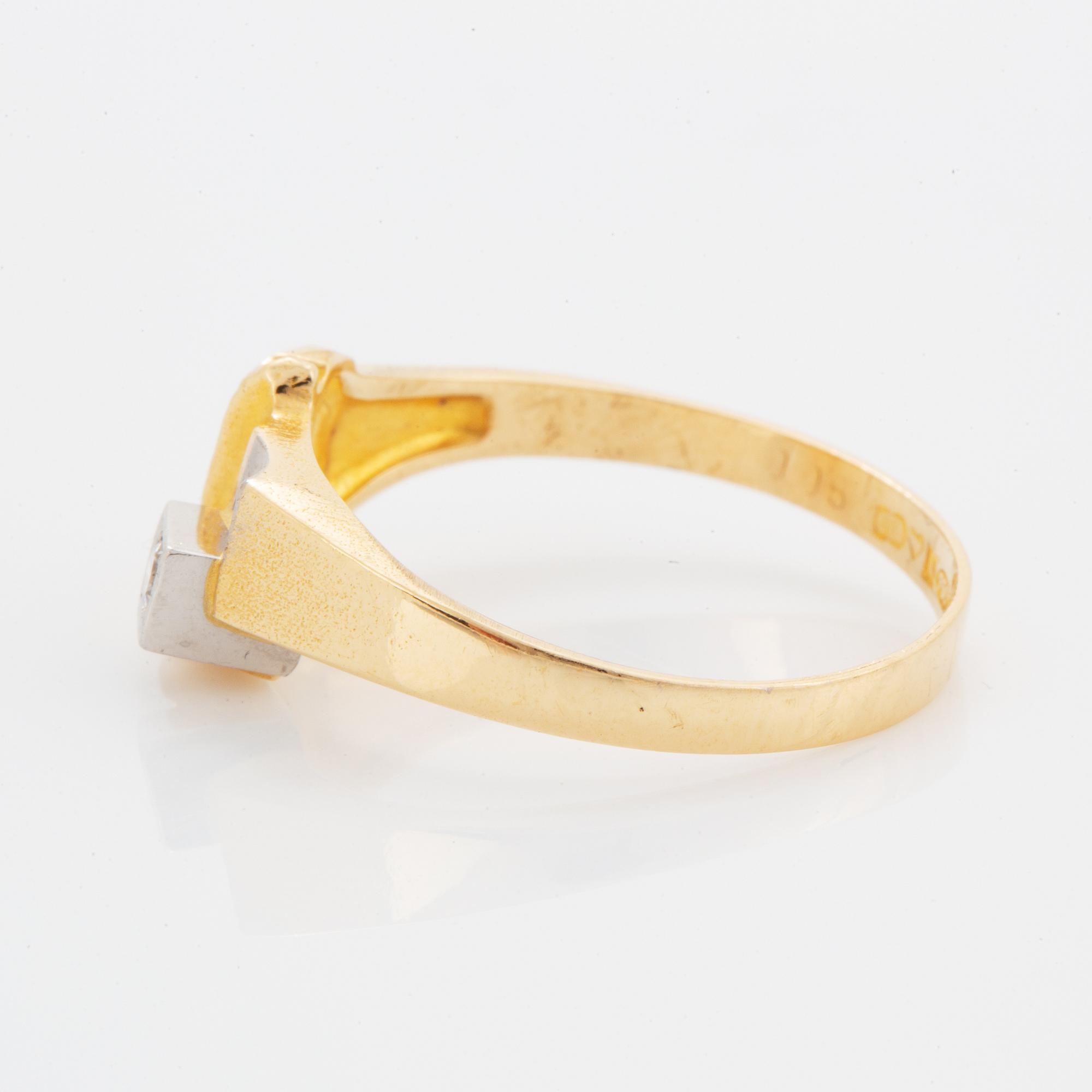 Björn Weckström, brilliant-cut diamond ring. Lapponia 1983.