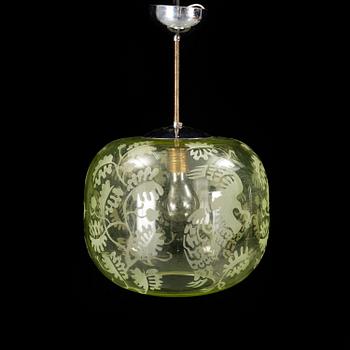 TAKLAMPA, glas, 1930/40-tal.