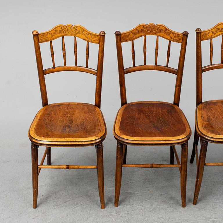 A set of four chairs, early 20th century.