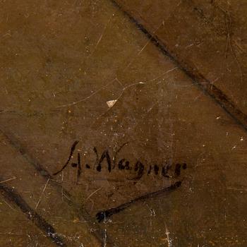 OKÄND KONSTNÄR, olja på duk, signerad A. Wagner, 1800-tal.
