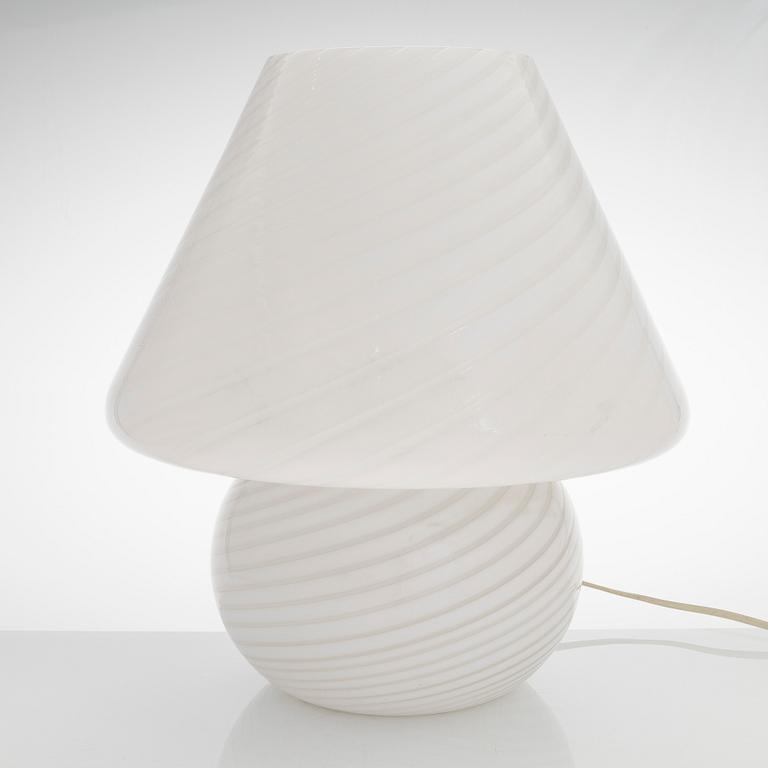 A 1980s Murano 'Mushroom' glass table light, retailer Stockmann.