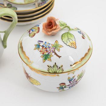 Kaffeservis, 9 delar, porslin, "Queen Victoria", Herend, Ungern.