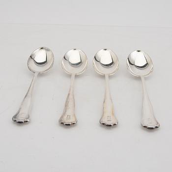 A Swedish 20th century set of 15 silver spoons mark of Hallbergs Stockholm 1948, weight 1352 grams.