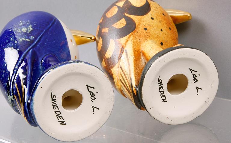 FIGURINER, 2 st, stengods, Lisa Larson.