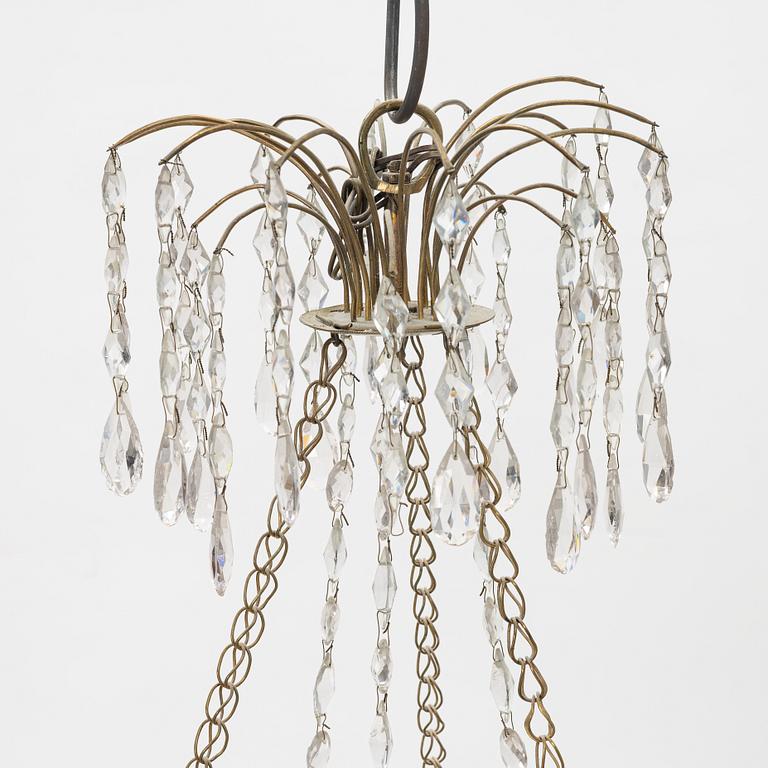 A Gustavian four-light chandelier, late 18th Century.