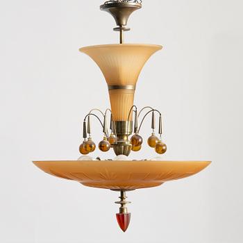 Harald Notini, a model "6658" ceilinglamp, Arvid Böhlmarks Lampfabrik, Stockholm, 1930s.