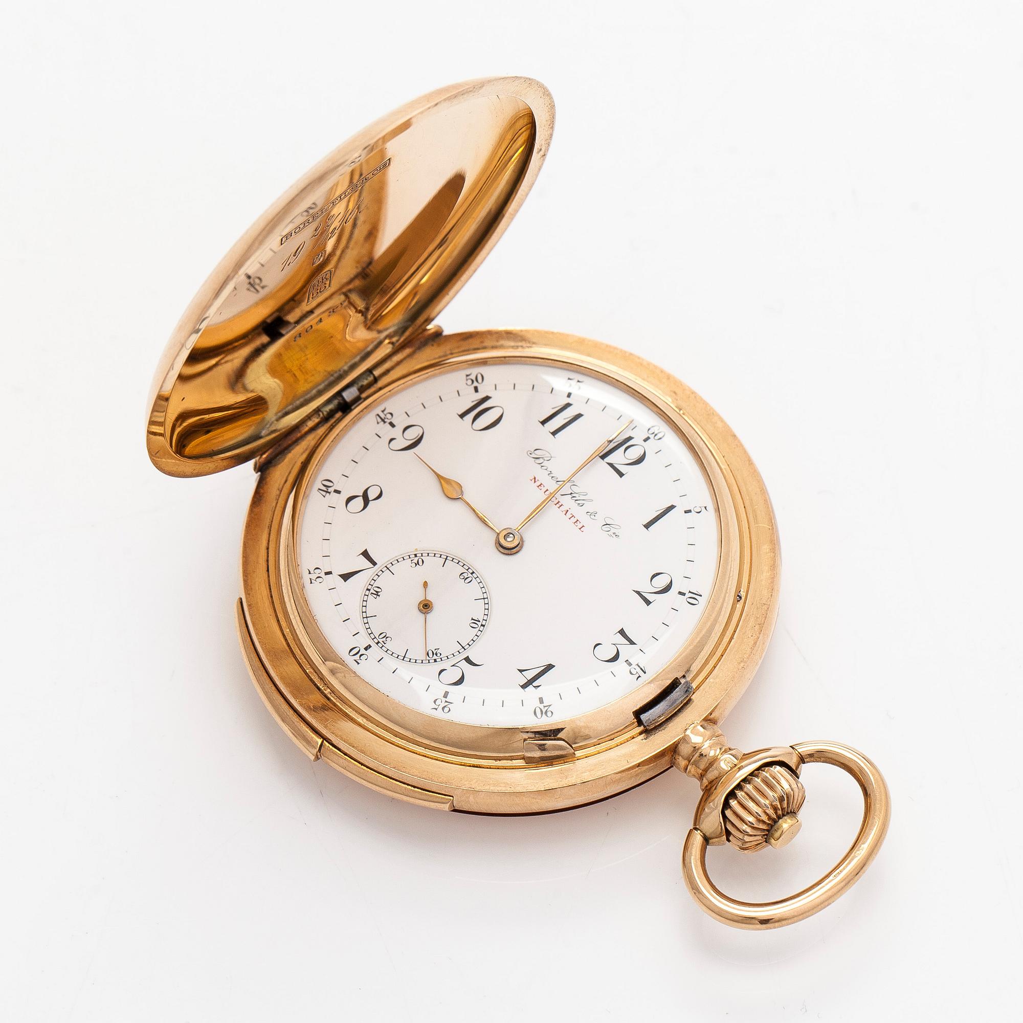 Borel fils & Cie, pocket watch, hunter, quarter repeater, 54 mm.