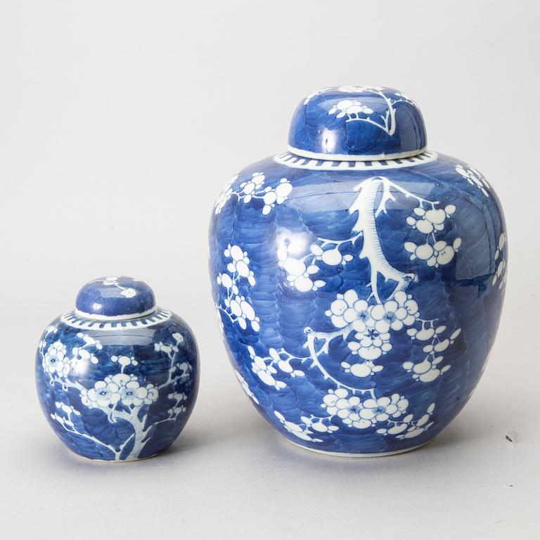 Two blue and white jars, China, 20th Century.