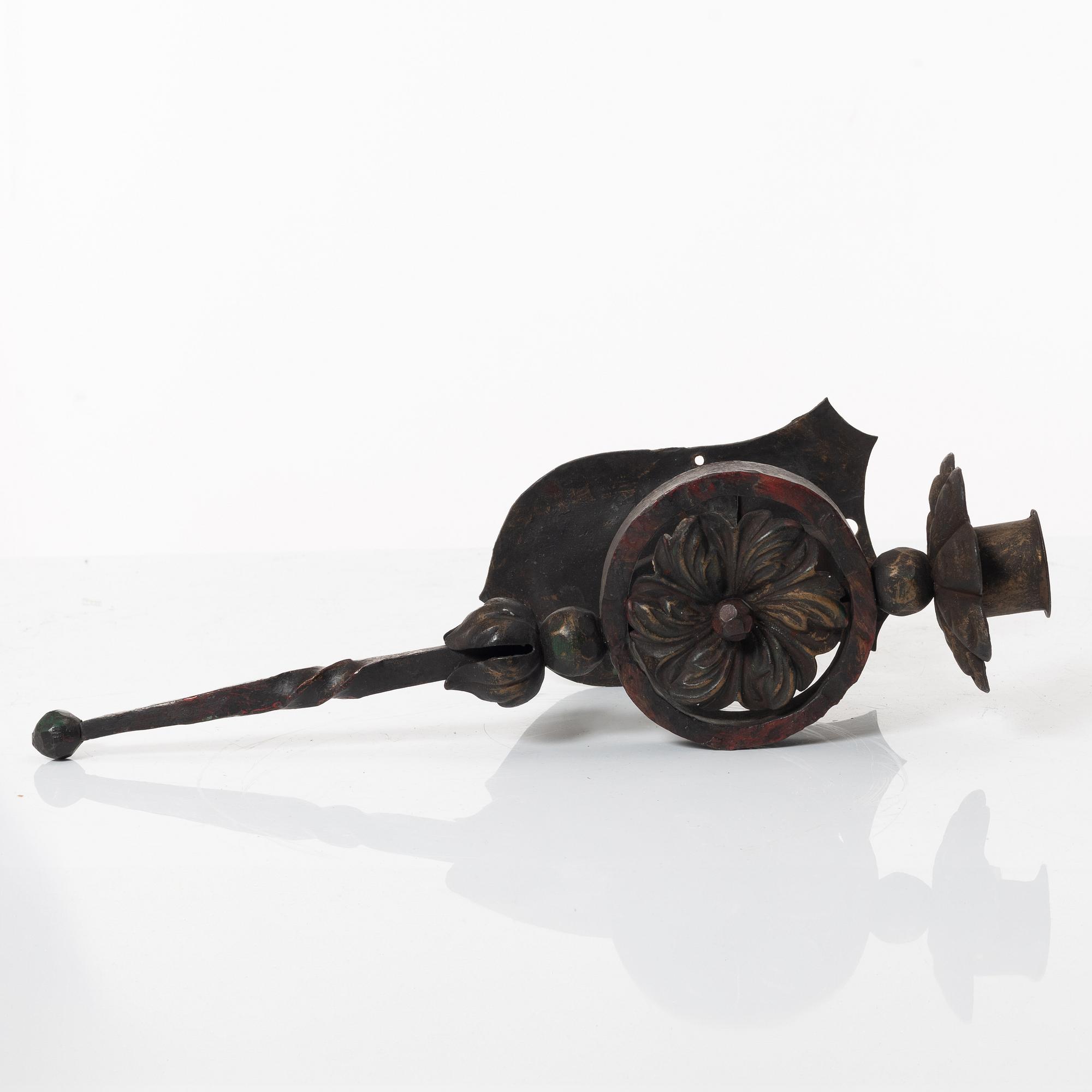 Wall candle holders, a pair, mid-20th century.