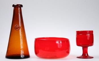 PARTI GLAS, 10 delar, Erik Höglund, Boda Glasbruk.