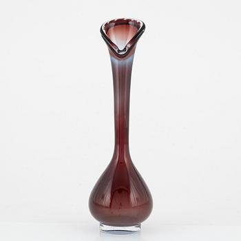 Nils Landberg, vases, 7 pieces, glass, "Tan-si", Orrefors, around the mid-20th century.