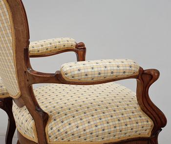 STOLAR samt KARMSTOLAR, 2 + 2, nyrokoko, 1800-talets slut.