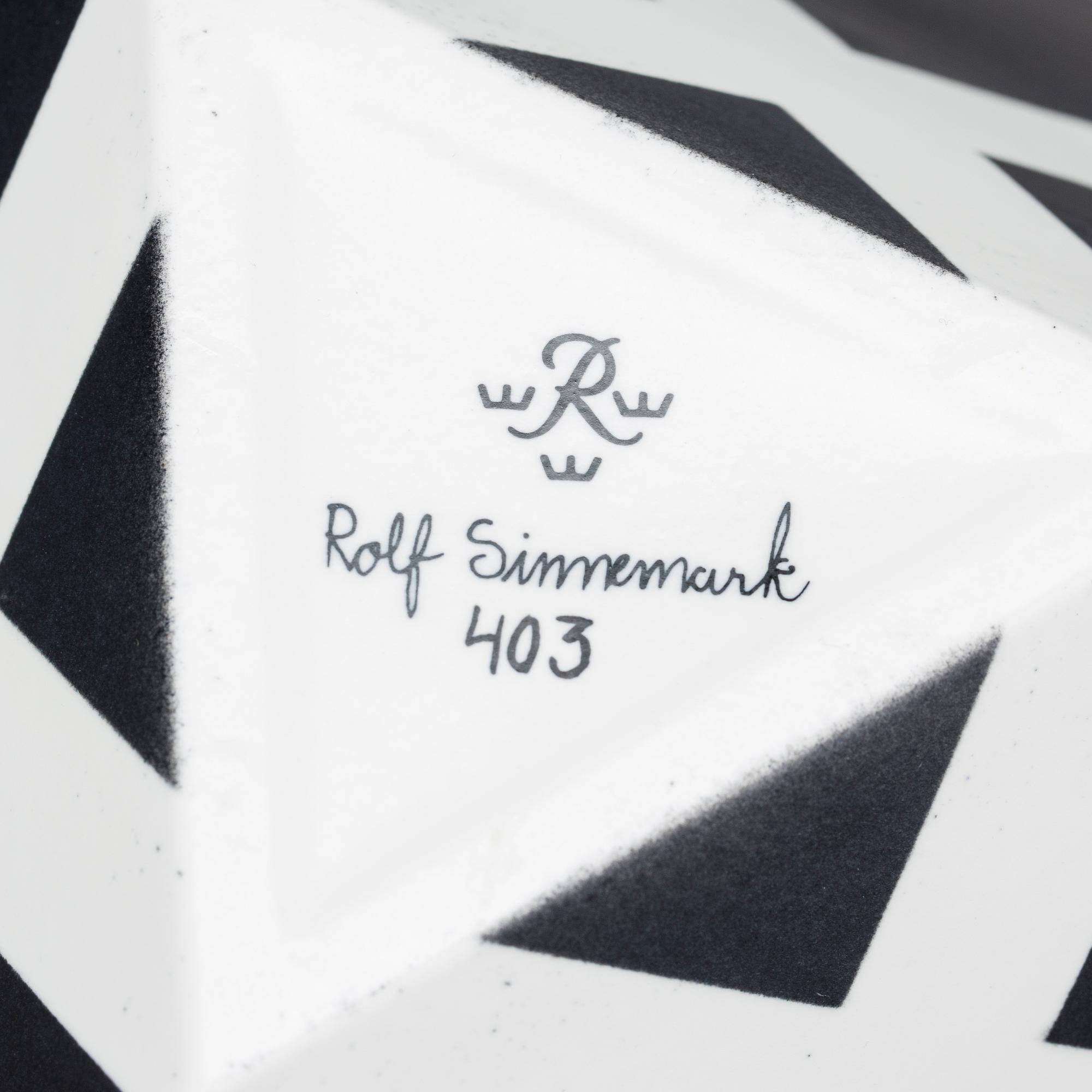 ROLF SINNEMARK, TEKANNA, porslin, "Cube", Rörstrand, sent 1900-tal.