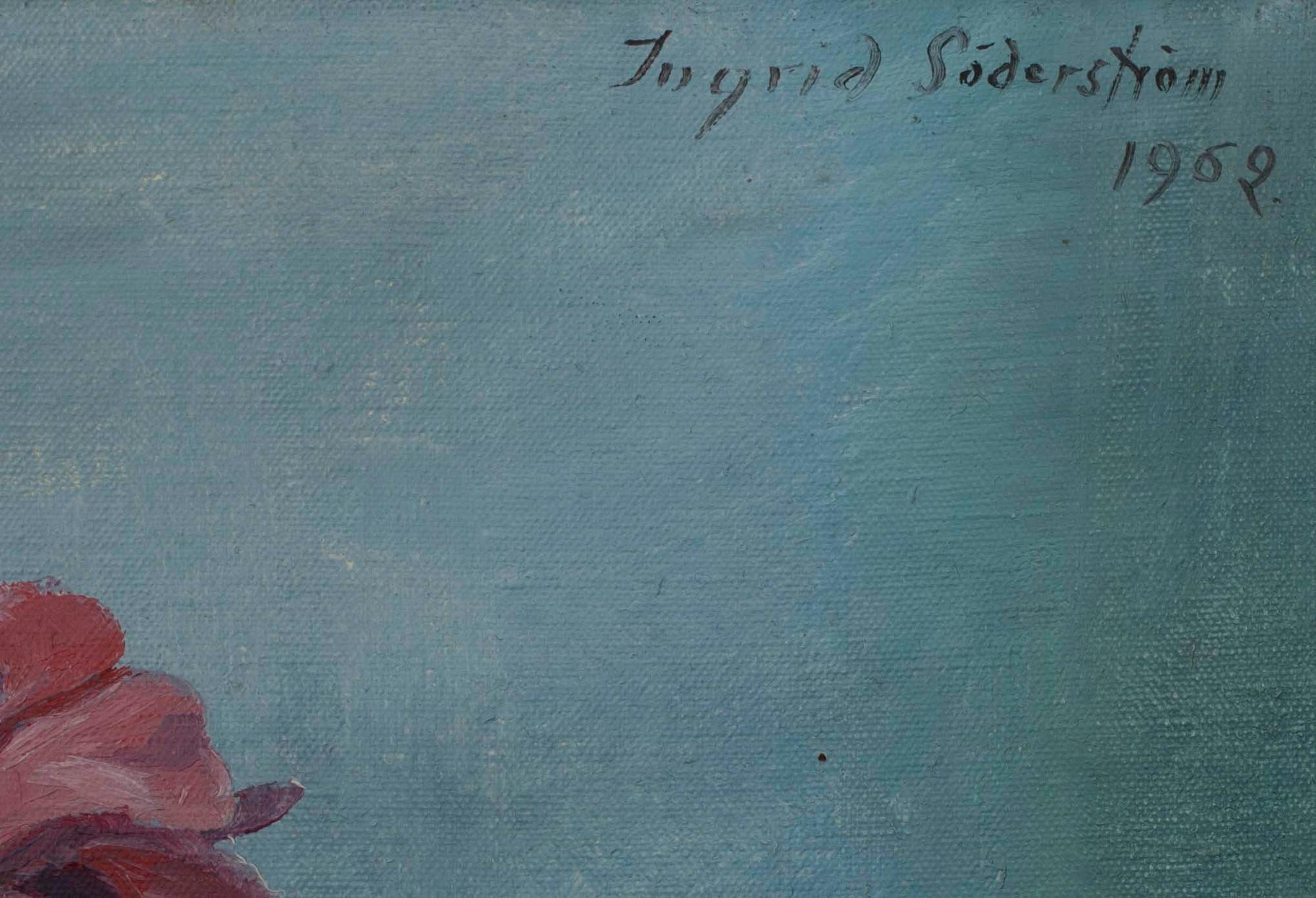 INGRID SÖDERSTRÖM. Stilleben, olja på duk, sign. 1962.