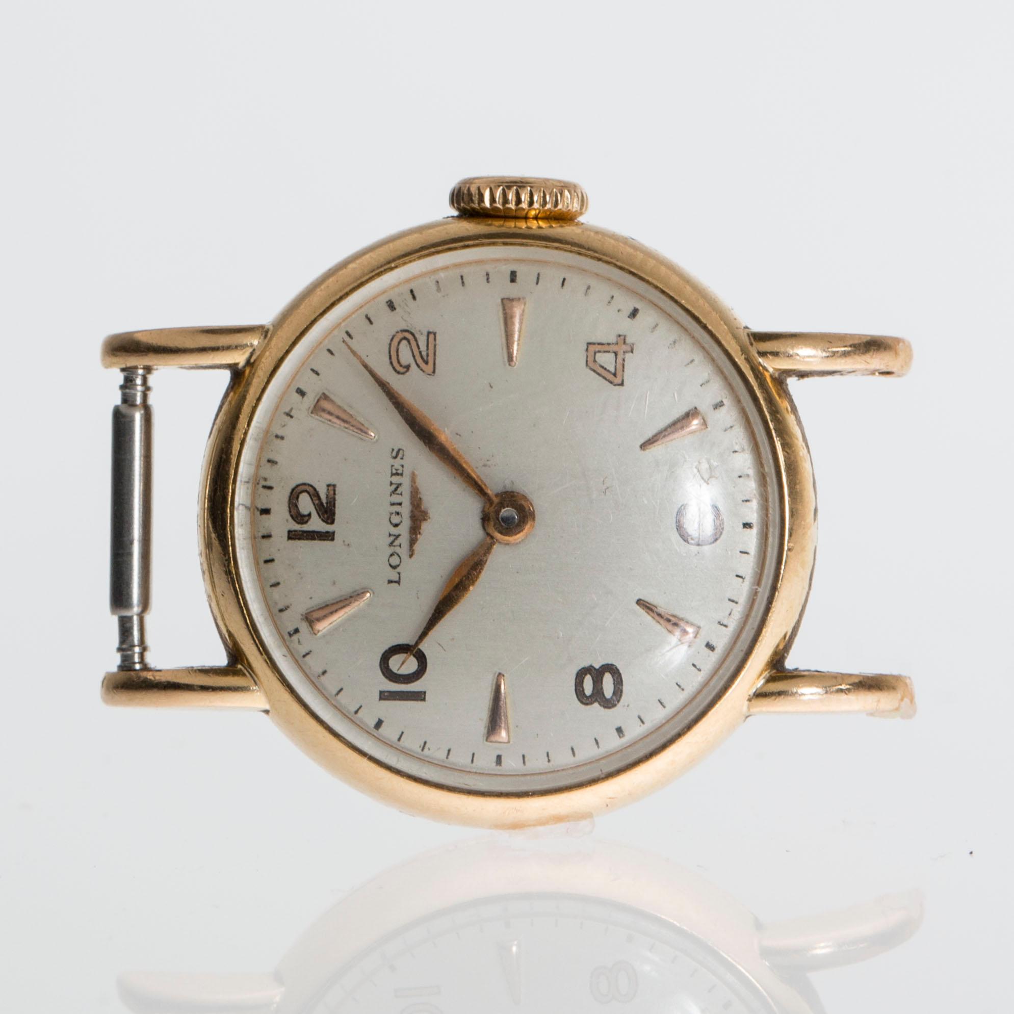DAMARMBANDSUR, 18K guld, Longines, total vikt ca 10g.