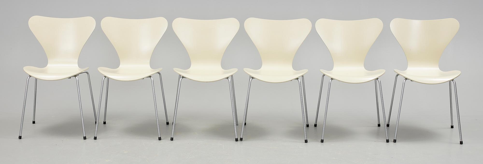 STOLAR, 6st. "Sjuan", Arne Jacobsen, Fritz Hansen.