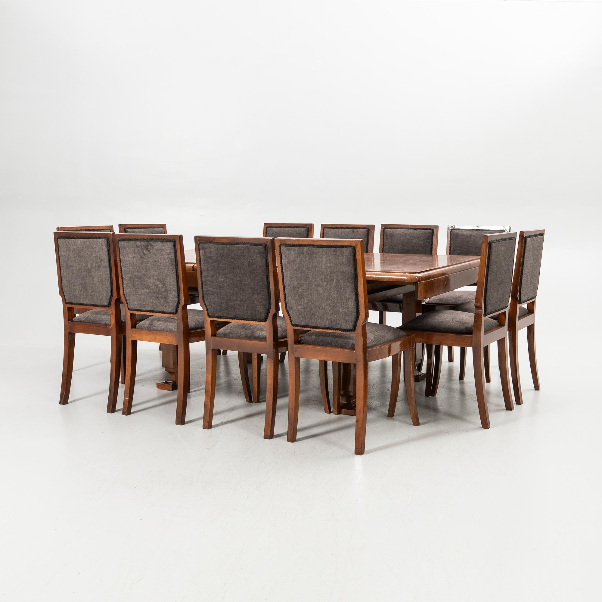 Dining set, 13 pieces, first half of the 20th century.