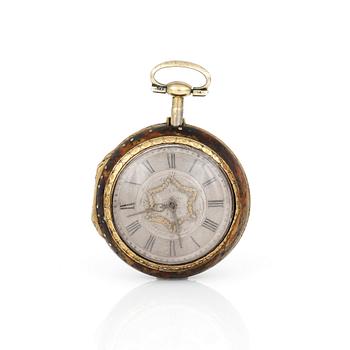 SPINDELUR, förgyllt, urverket märkt Thomas Grant, London. 1700-tal.