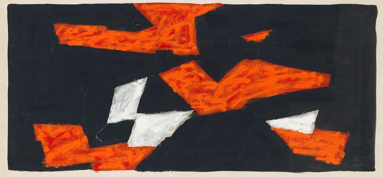 Olle Bonniér, Composition in orange, black and white.