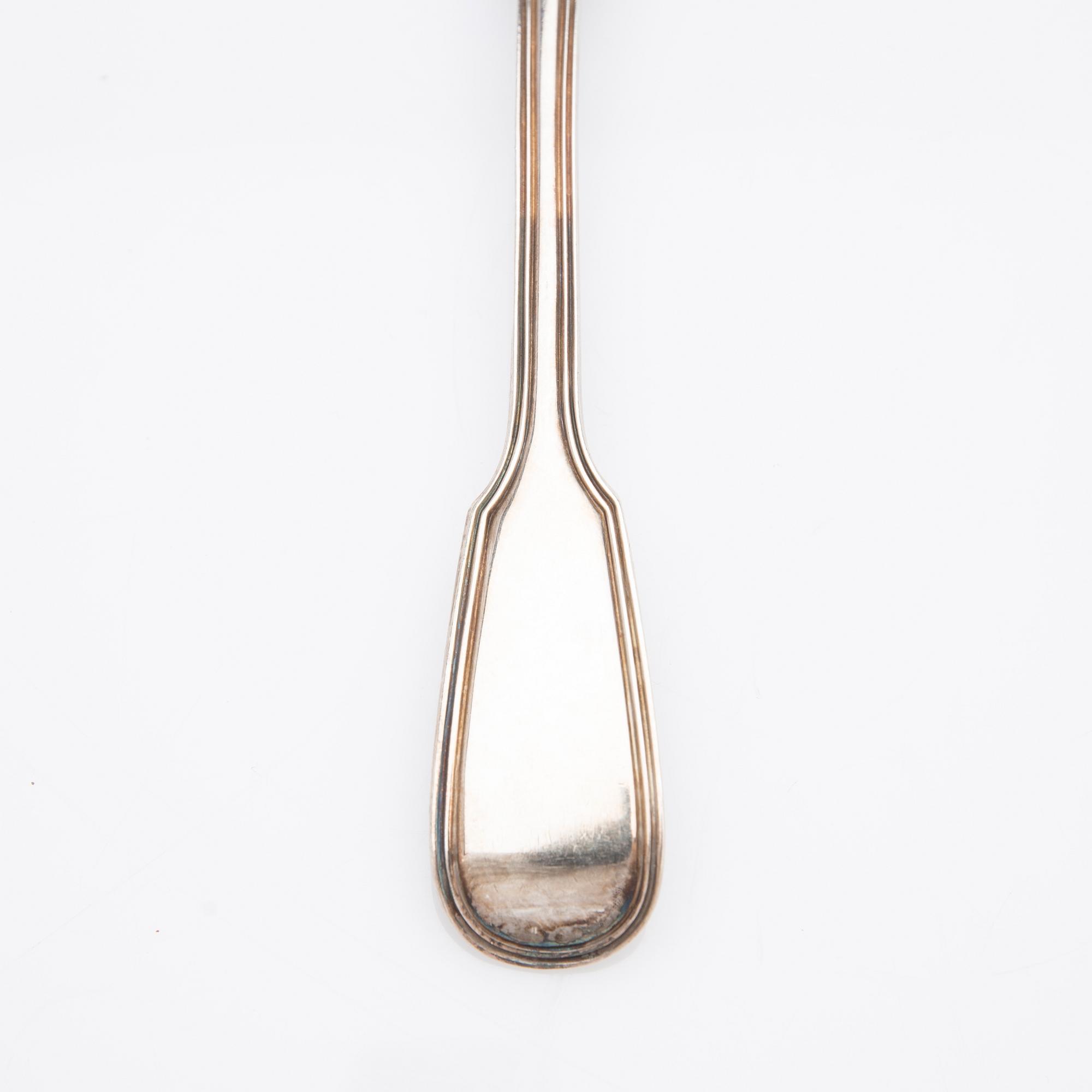 Table spoons, silver, 6 pcs, Mary Chawner (1834-1840), London, England.