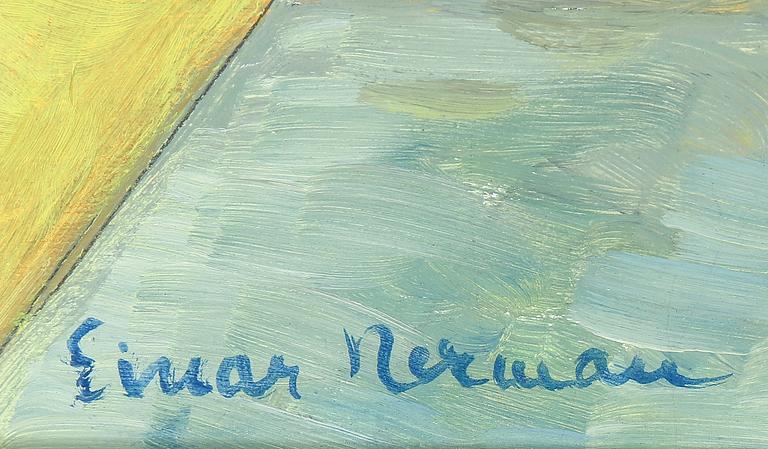 EINAR NERMAN, olja på pannå, signerad.