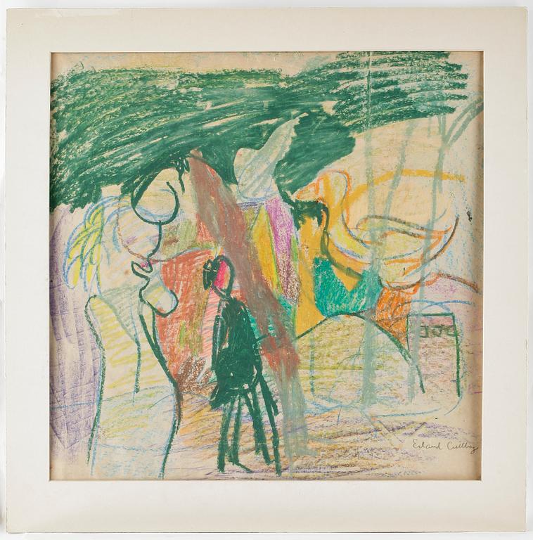 ERLAND CULLBERG, pastell, signerad.