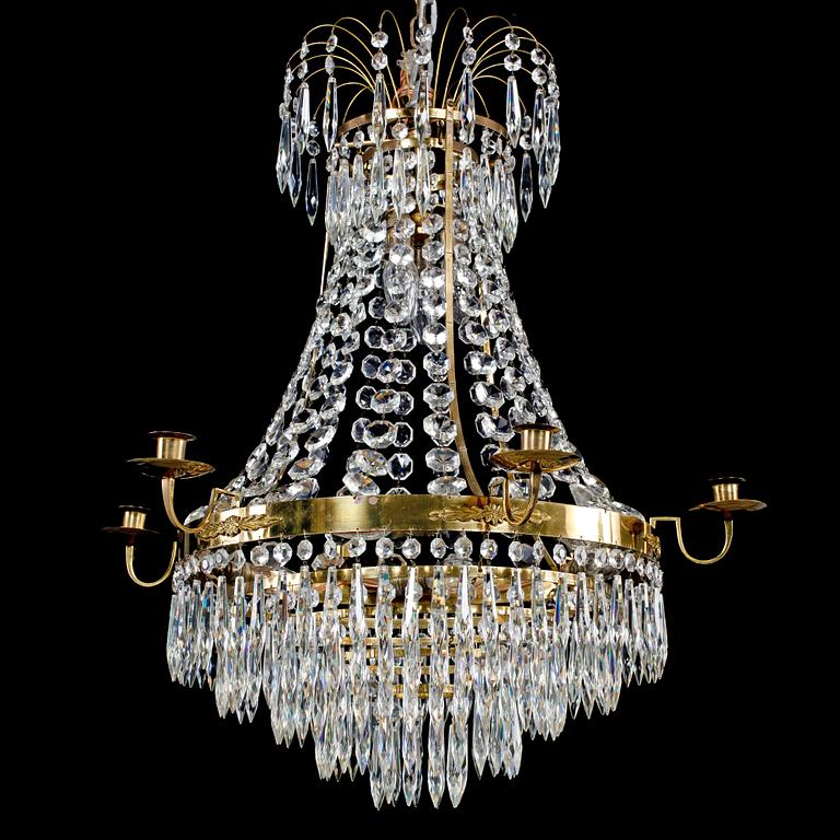 LJUSKRONA, gustaviansk stil, 1900-tal. Höjd 73 cm.