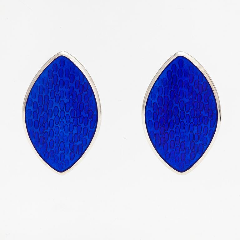 Pekka Piekäinen, A pair of sterling silver earrings "Marquise" with enamel. Platinoro, Turku.