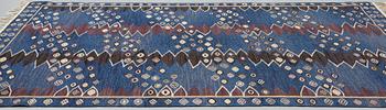 Barbro Nilsson, a carpet, "Snäckorna", flat weave, ca 309,5-312 x 203-205,5 cm, signed AB MMF BN.