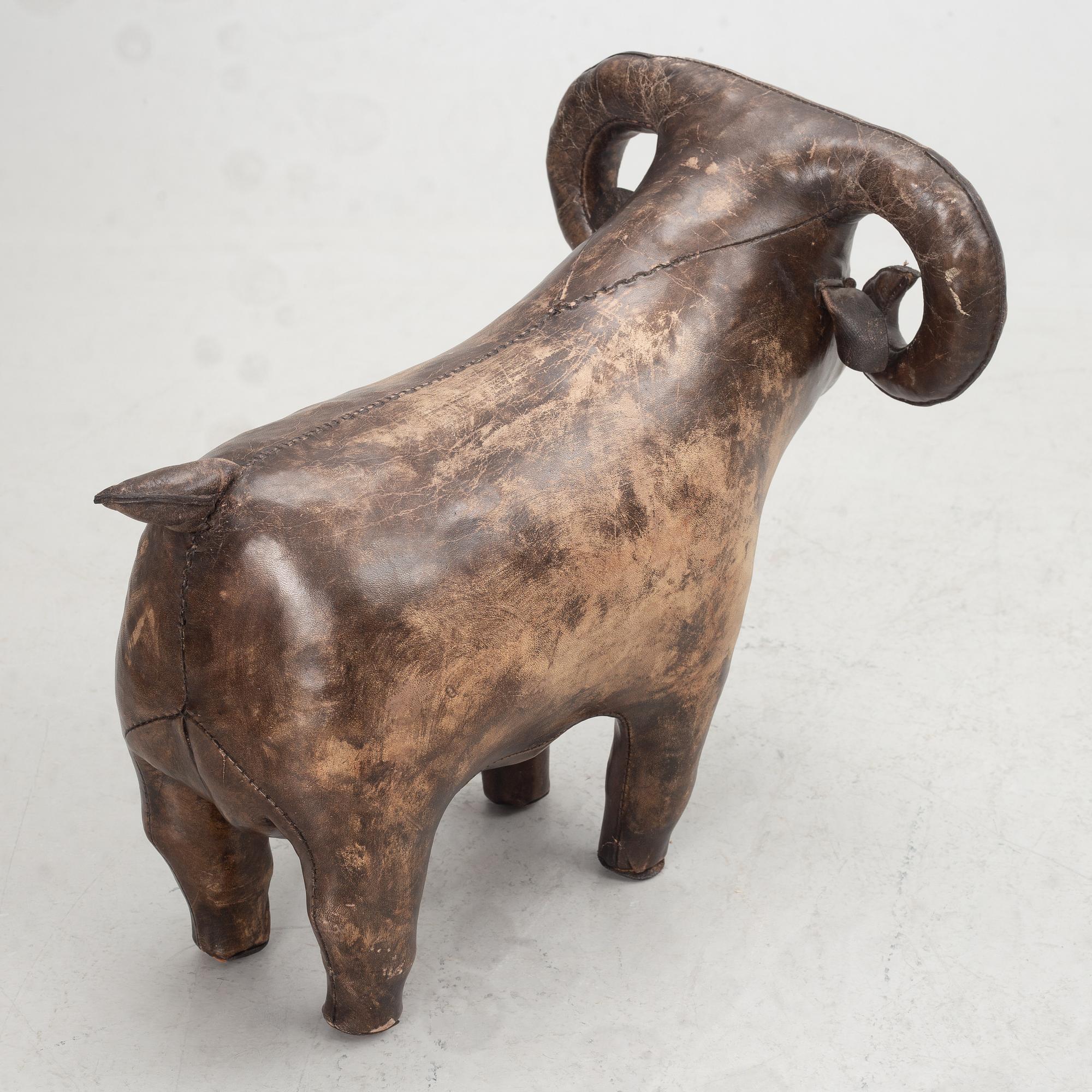 Dimitri Omersa & Co, a leather ottoman, sold at Firma Svenskt Tenn.