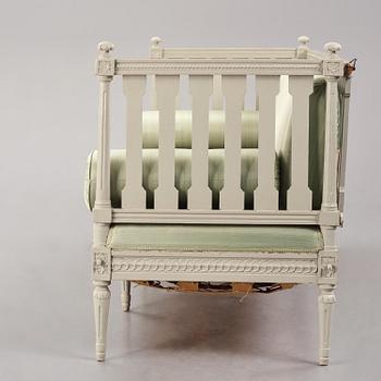 A Gustavian sofa, Stockholm, late 18th century.