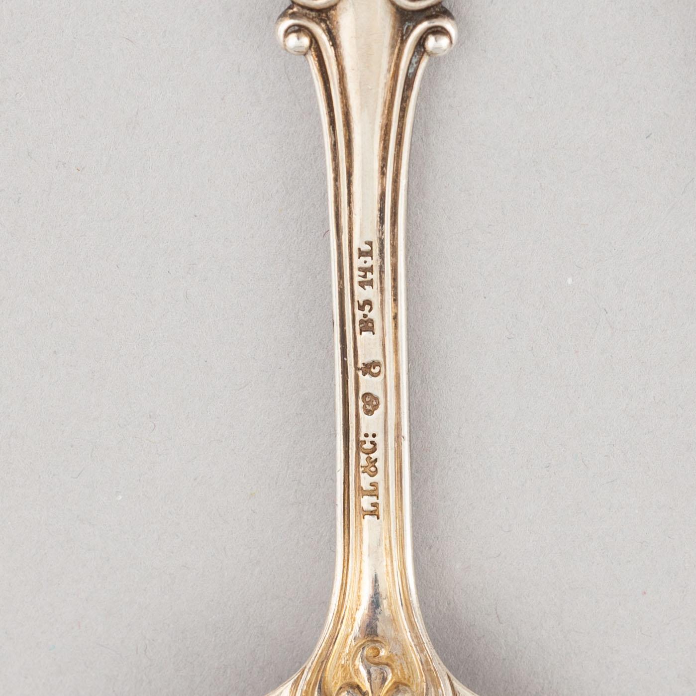 A 15 piece silver cutlery set, L-Larson & Co, Gothenburg, 1856.