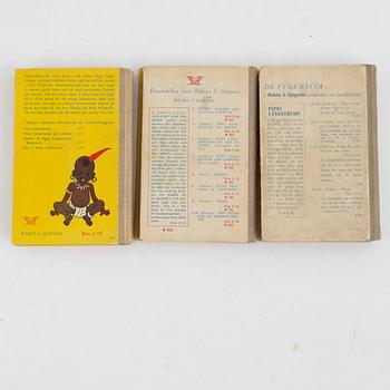 Three books, Astrid Lindgren, Pippi Longstocking, First editions, Rabén & Sjögren, Stockholm, 1945-48.