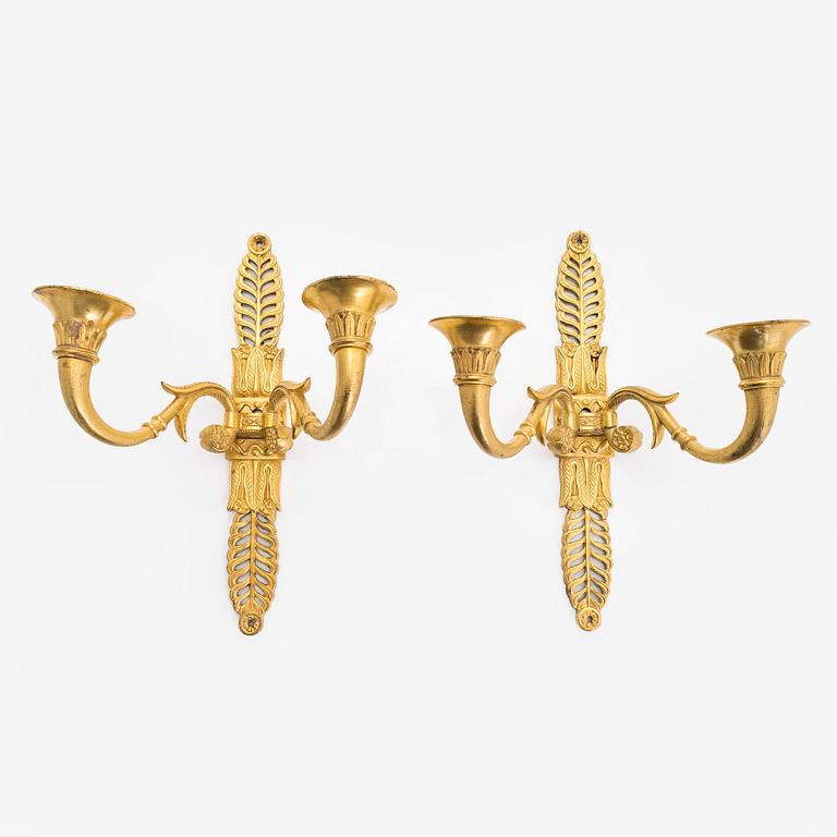 Appliques, ett par, Senempire 1800-talets mitt, brons.