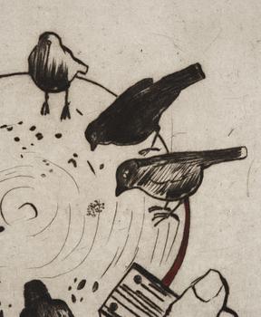 Hans Wigert, Pecking birds.