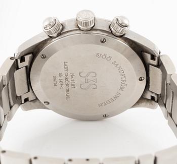 Sjöö Sandström, Royal Steel Lady Chronograph, kronograf, armbandsur, 35,5 mm.