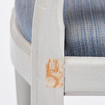 A set of five Gustavian chairs by J. E. Höglander (master in Stockholm 1777-1813).