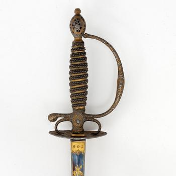 A small sword, marked IGB, 18th century.