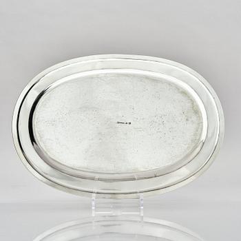 A Lithuanian silver serving dish, mark of Franz Meyer, Vilnius 1860.