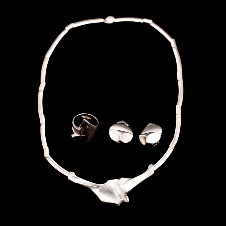 GARNITYR, 4 delar, sterlingsilver, Björn Weckström, Lapponia, Finland, 1980-tal.